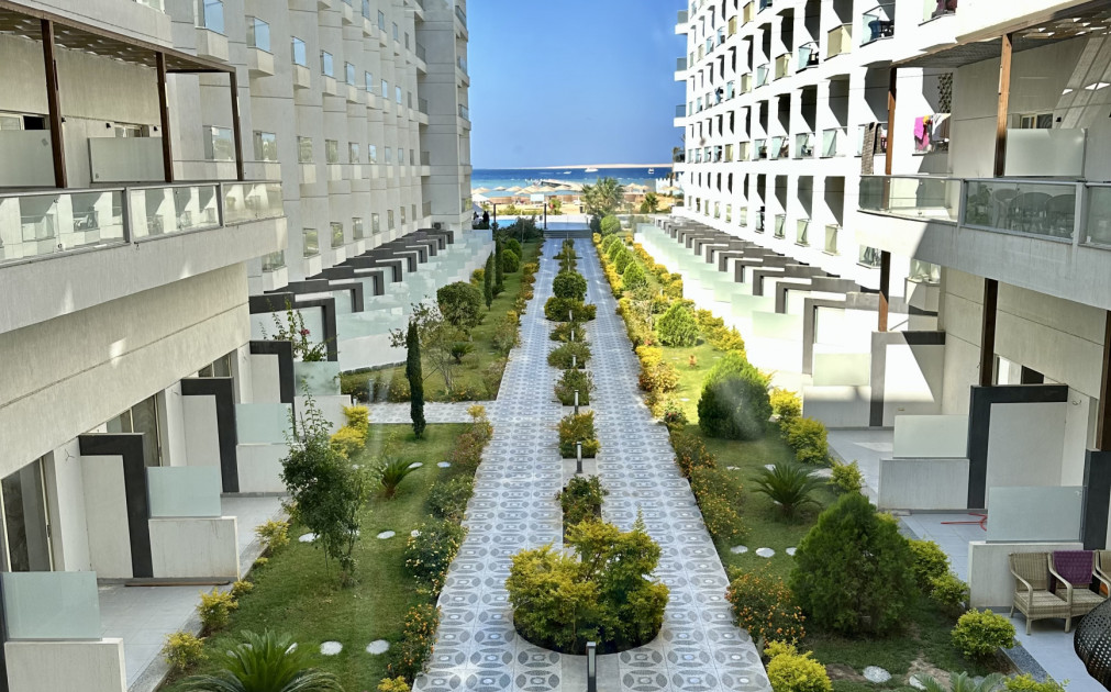 1-izbový, zariadený apartmán s výhľadom na more v Scandic Resort Hurghada