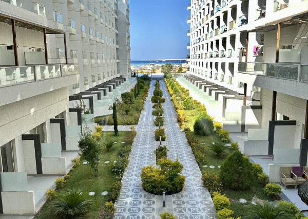1-izbový, zariadený apartmán s výhľadom na more v Scandic Resort Hurghada